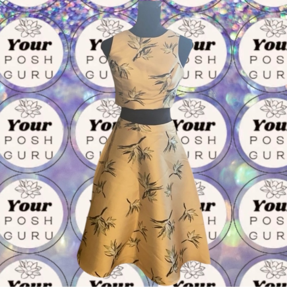 🌴 F21 🍀 A Line Skirt set silky asian leaf print zip up crop top